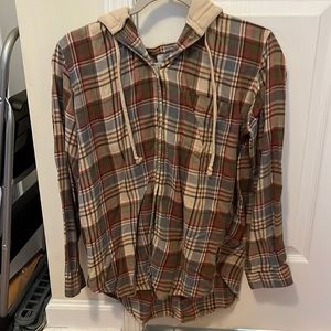 American Eagle Flannel with Hoodie